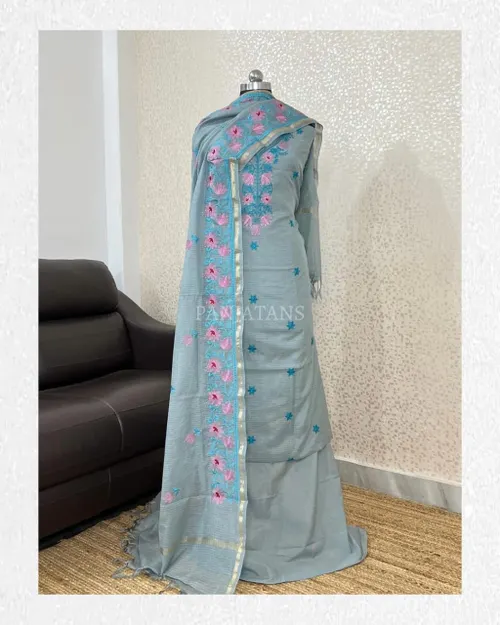 Elegant Kota Doria Embroidery Suit Set 